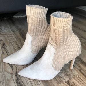 Tony Bianco Laila Suede Knit Sock Booties Sz. 6